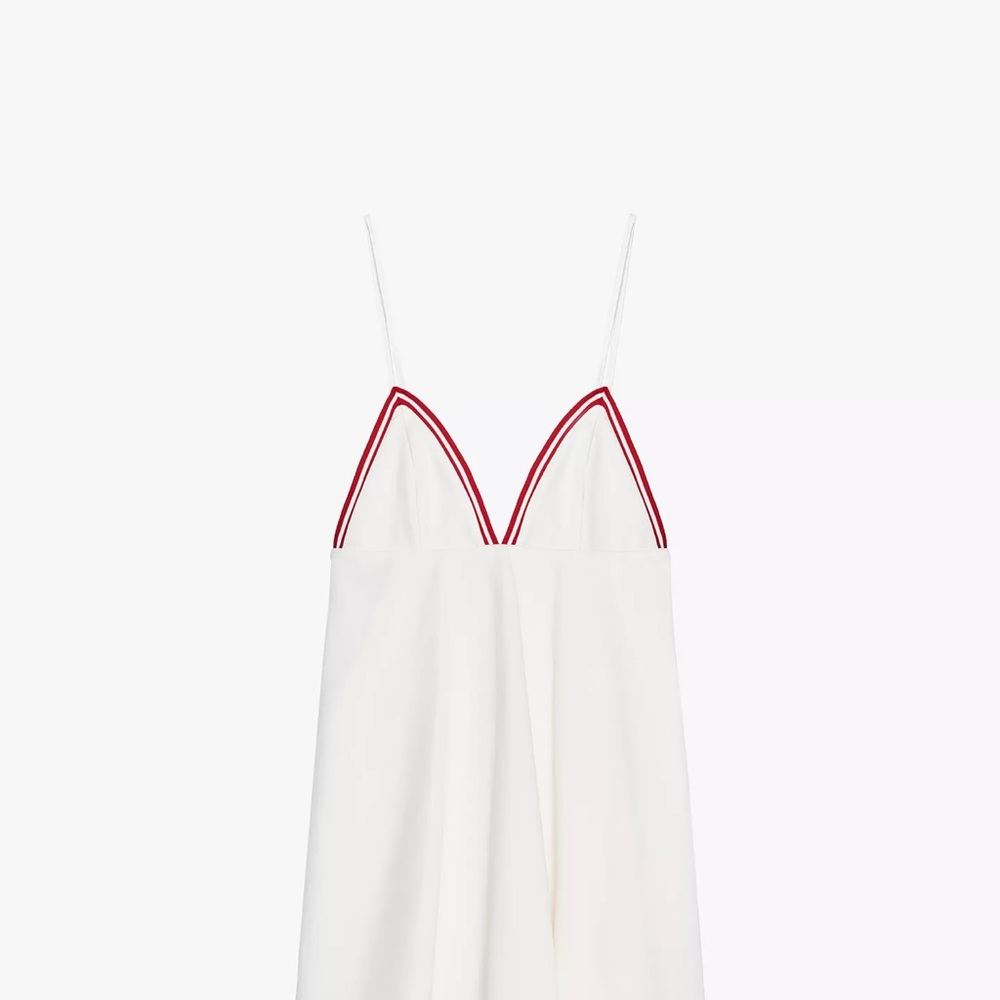 Zara White and Red Midi Dress